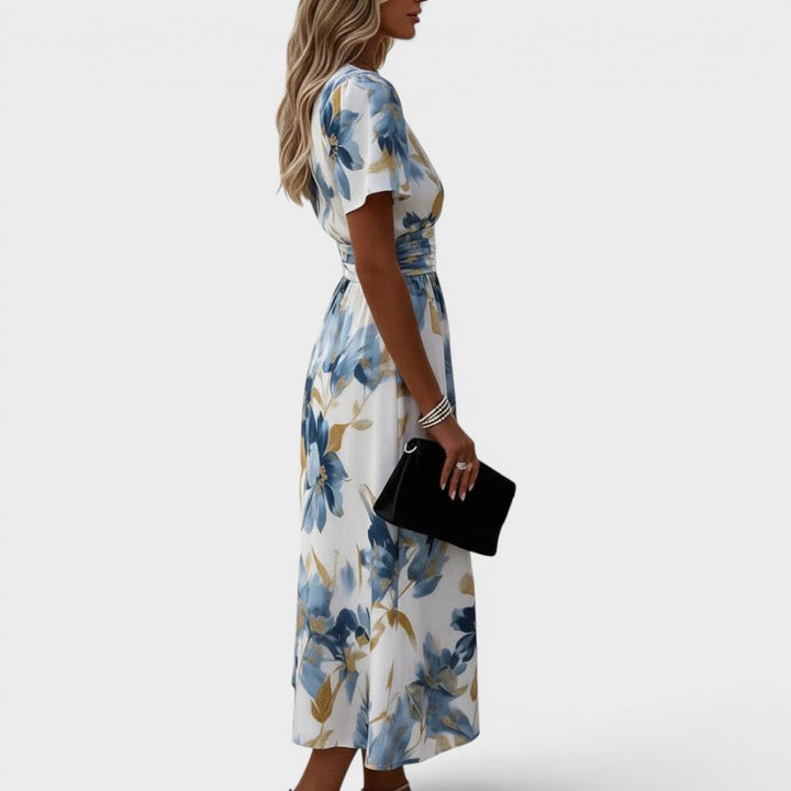 Julia | Robe Midi Croisée avec Imprimé Floral