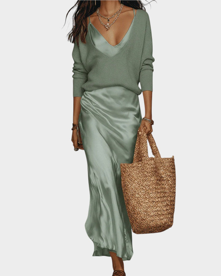 Marielle | Robe Slip & Ensemble Tricot