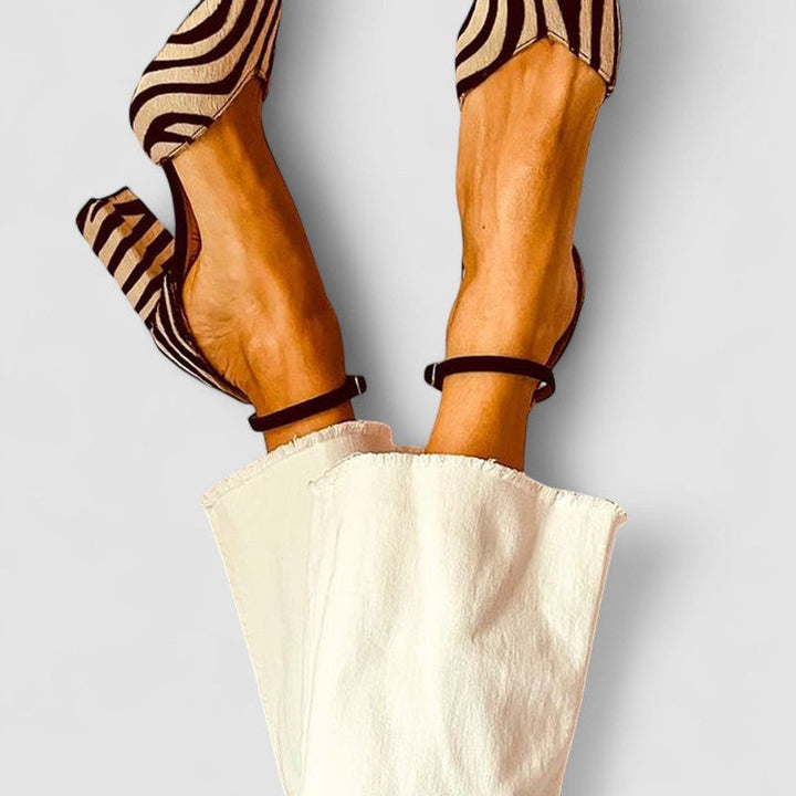 Coralie | Sandales à talons moyens avec motif zèbre