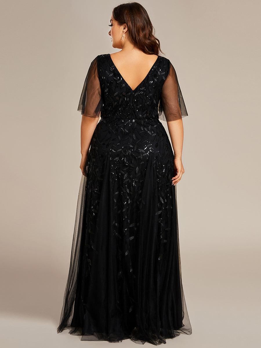 Prudence | Robe de Soirée Longue Romantique Étincelante avec Décolleté en V et Bretelles