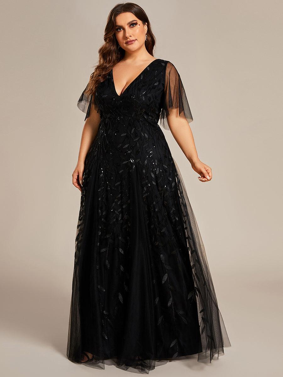 Prudence | Robe de Soirée Longue Romantique Étincelante avec Décolleté en V et Bretelles