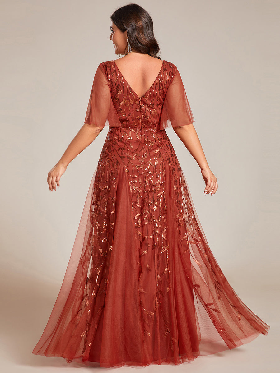 Prudence | Robe de Soirée Longue Romantique Étincelante avec Décolleté en V et Bretelles