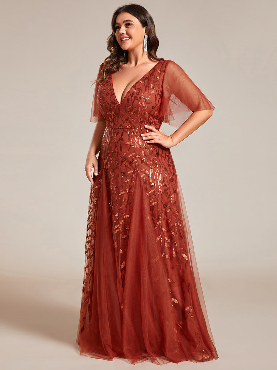 Prudence | Robe de Soirée Longue Romantique Étincelante avec Décolleté en V et Bretelles