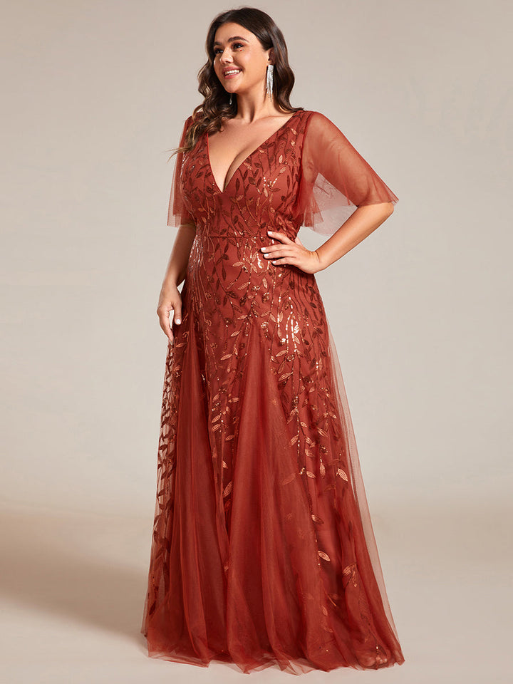Prudence | Robe de Soirée Longue Romantique Étincelante avec Décolleté en V et Bretelles