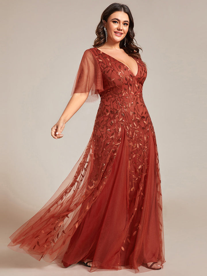 Prudence | Robe de Soirée Longue Romantique Étincelante avec Décolleté en V et Bretelles