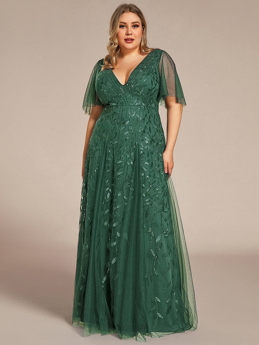 Prudence | Robe de Soirée Longue Romantique Étincelante avec Décolleté en V et Bretelles