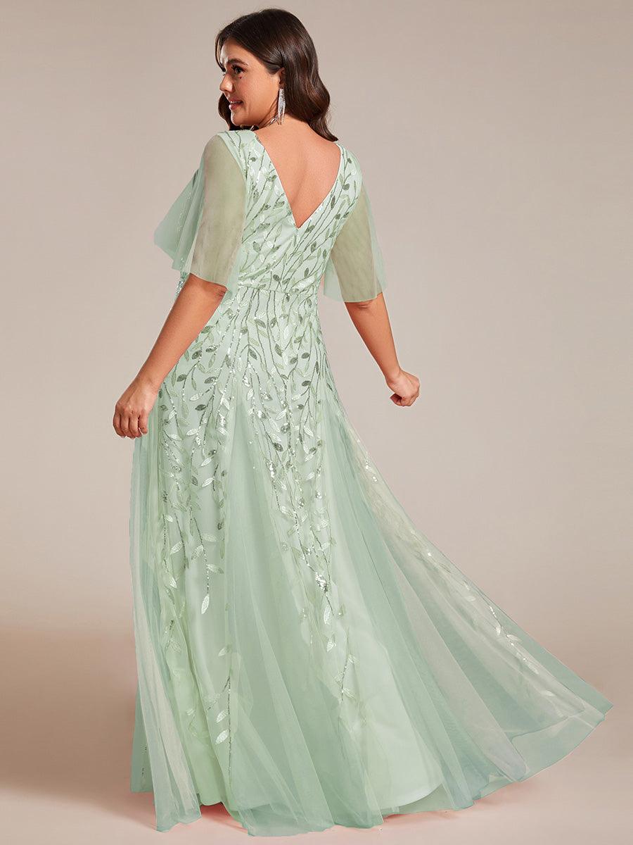 Prudence | Robe de Soirée Longue Romantique Étincelante avec Décolleté en V et Bretelles