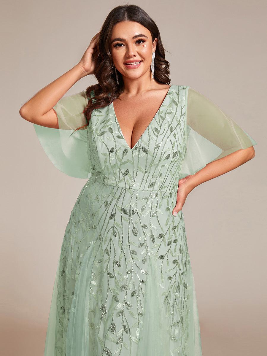 Prudence | Robe de Soirée Longue Romantique Étincelante avec Décolleté en V et Bretelles