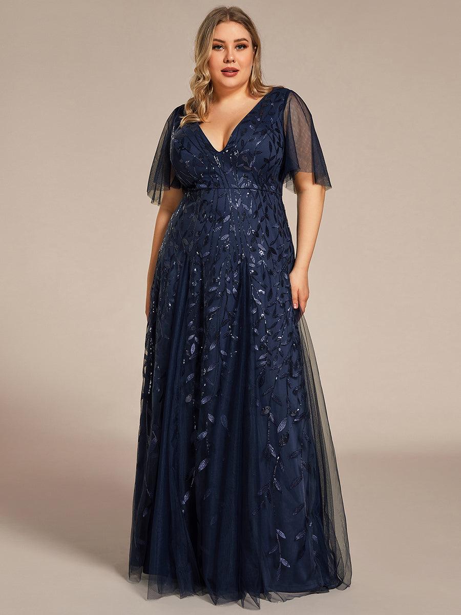 Prudence | Robe de Soirée Longue Romantique Étincelante avec Décolleté en V et Bretelles