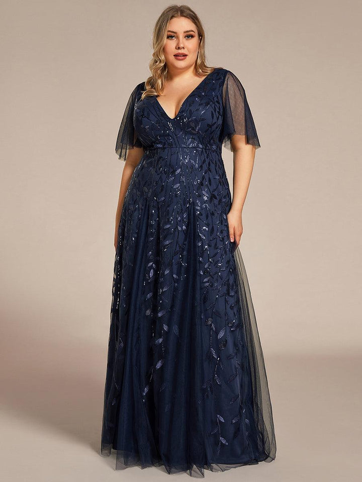 Prudence | Robe de Soirée Longue Romantique Étincelante avec Décolleté en V et Bretelles