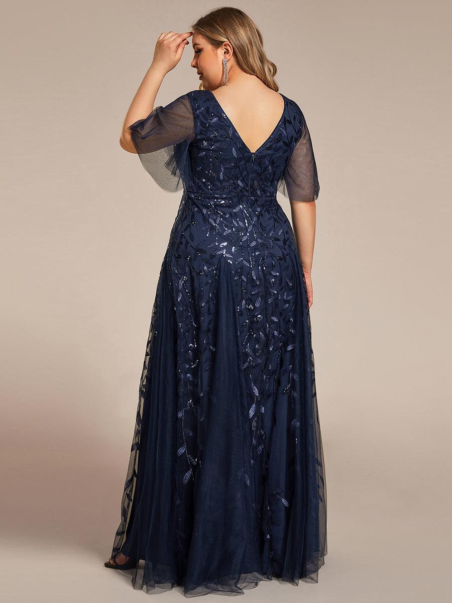 Prudence | Robe de Soirée Longue Romantique Étincelante avec Décolleté en V et Bretelles