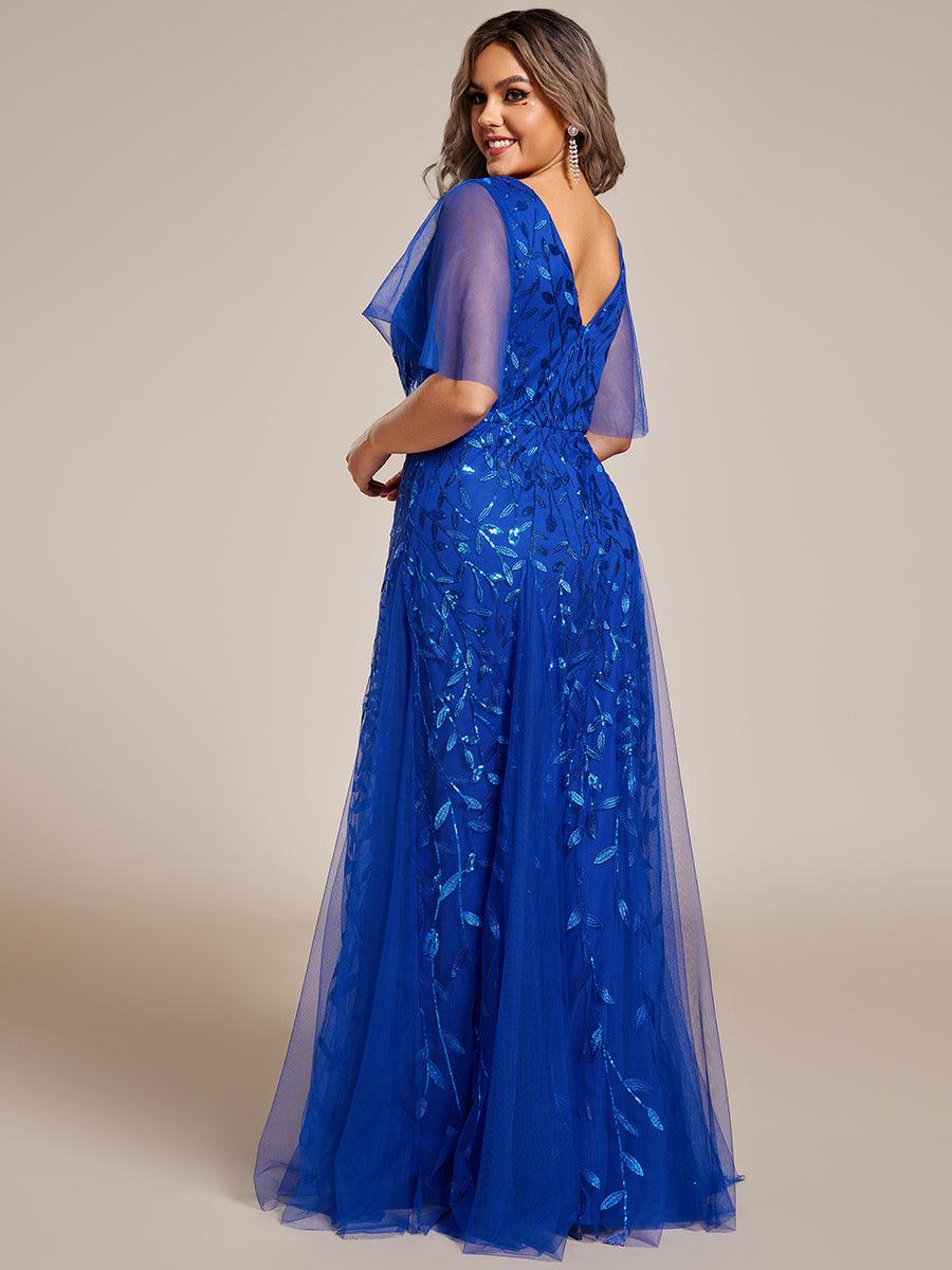 Prudence | Robe de Soirée Longue Romantique Étincelante avec Décolleté en V et Bretelles