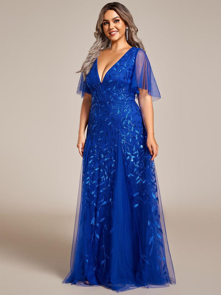 Prudence | Robe de Soirée Longue Romantique Étincelante avec Décolleté en V et Bretelles