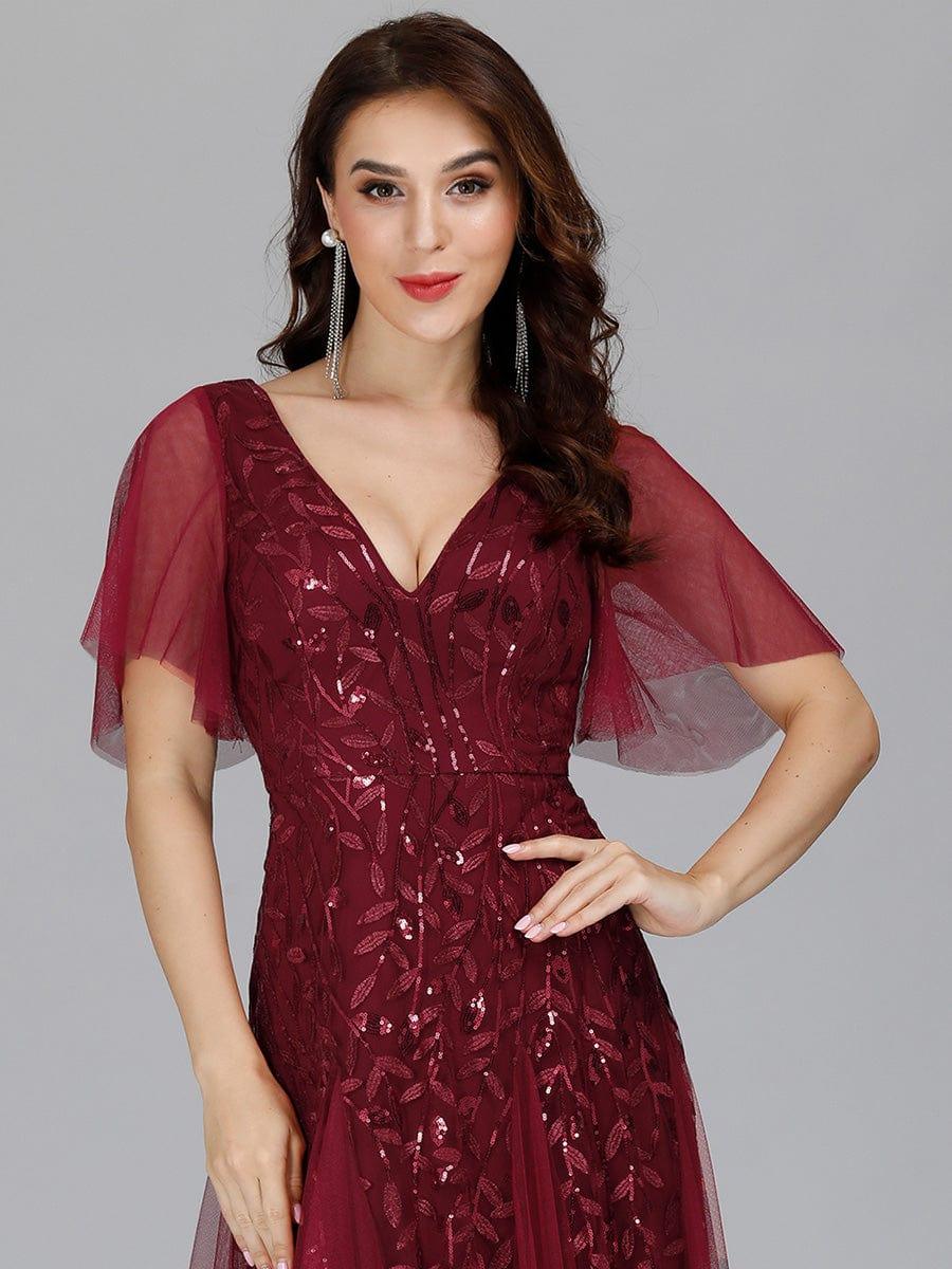 Prudence | Robe de Soirée Longue Romantique Étincelante avec Décolleté en V et Bretelles