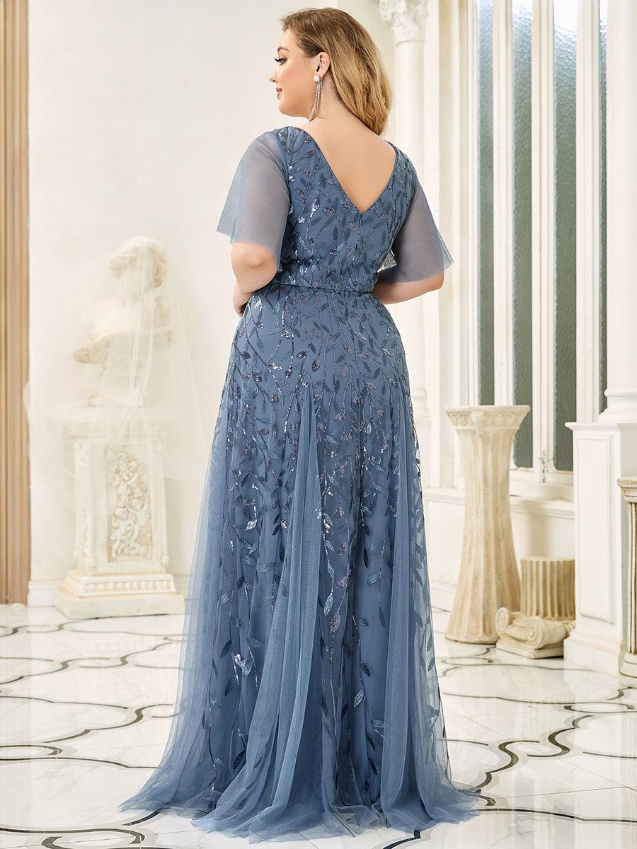 Prudence | Robe de Soirée Longue Romantique Étincelante avec Décolleté en V et Bretelles