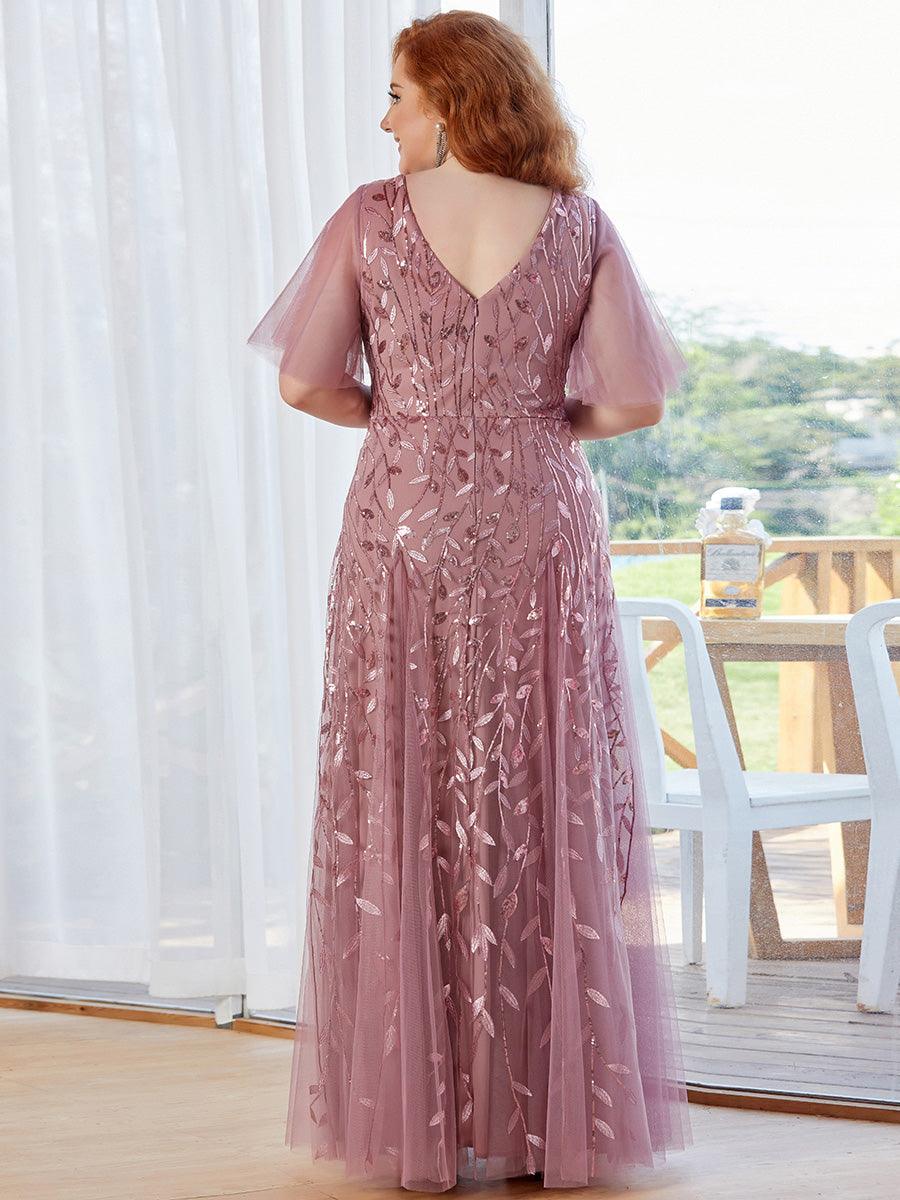 Prudence | Robe de Soirée Longue Romantique Étincelante avec Décolleté en V et Bretelles