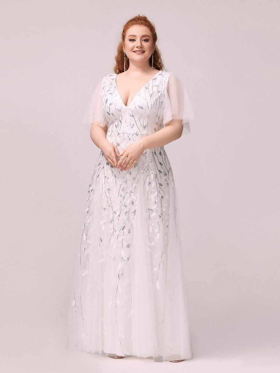 Prudence | Robe de Soirée Longue Romantique Étincelante avec Décolleté en V et Bretelles