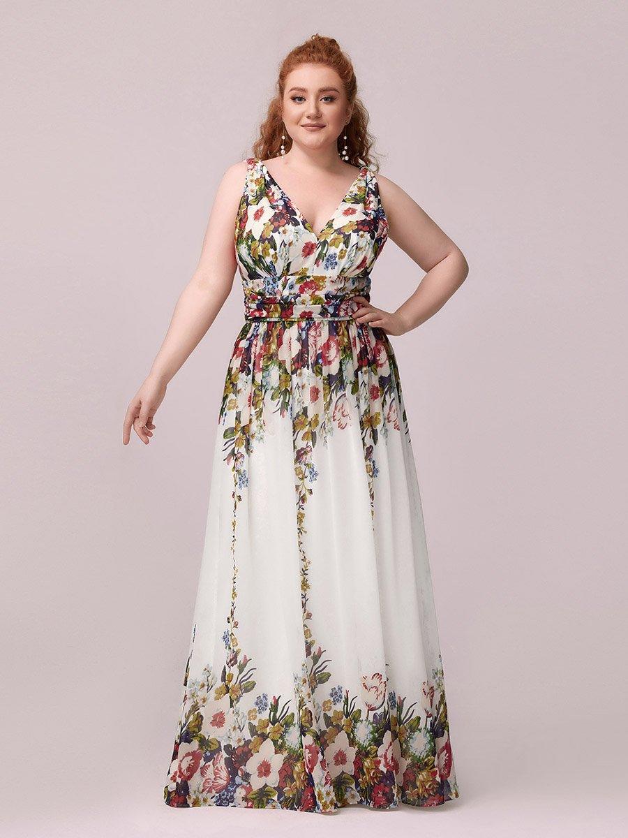 Sandrine | Robe de soirée plissée sans manches avec décolleté en V