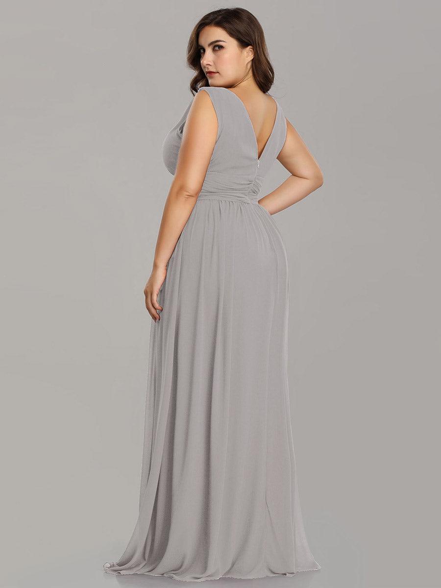 Sandrine | Robe de soirée plissée sans manches avec décolleté en V