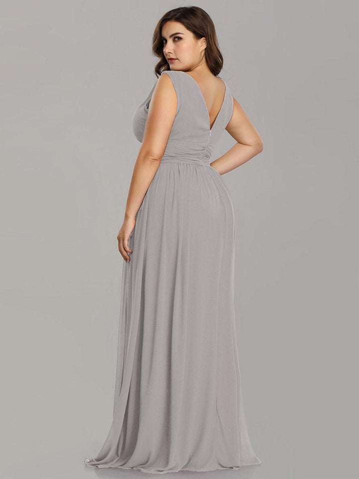 Sandrine | Robe de soirée plissée sans manches avec décolleté en V