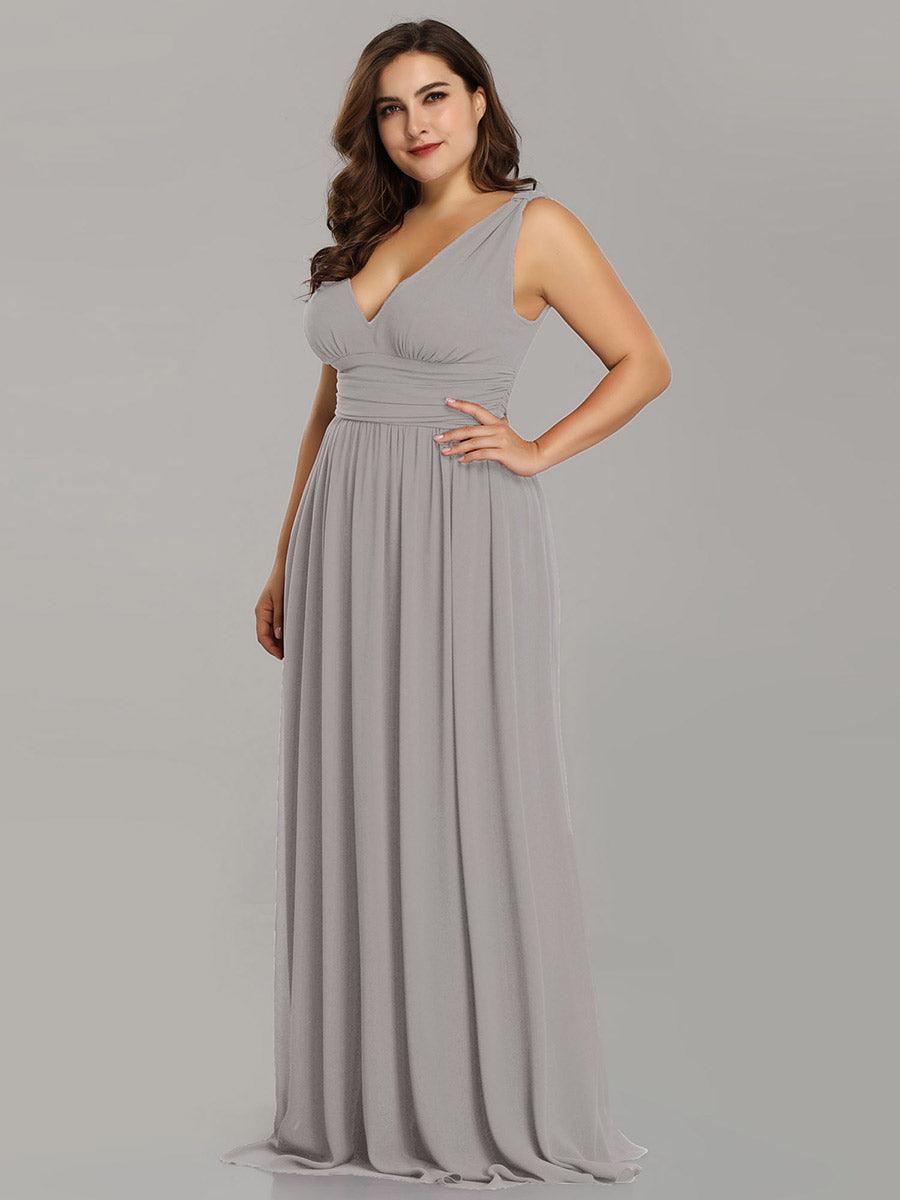 Sandrine | Robe de soirée plissée sans manches avec décolleté en V