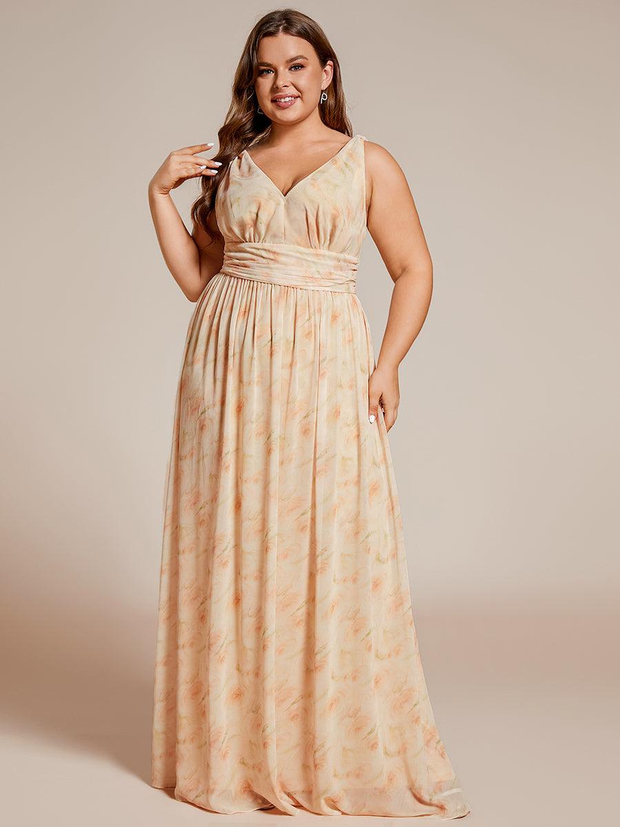 Sandrine | Robe de soirée plissée sans manches avec décolleté en V