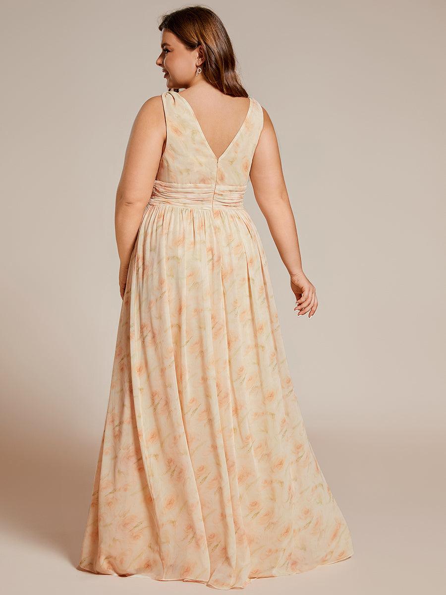Sandrine | Robe de soirée plissée sans manches avec décolleté en V