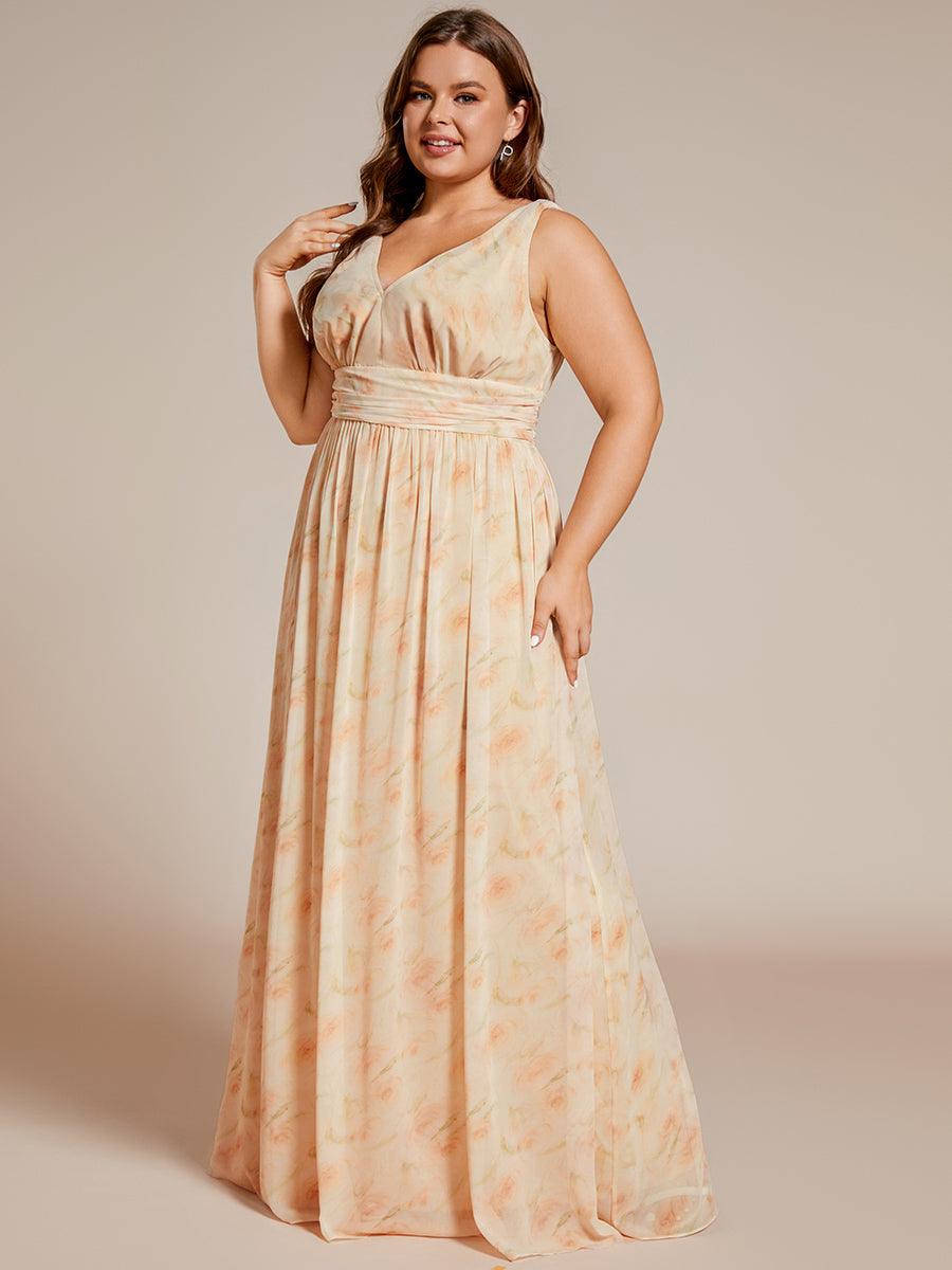 Sandrine | Robe de soirée plissée sans manches avec décolleté en V