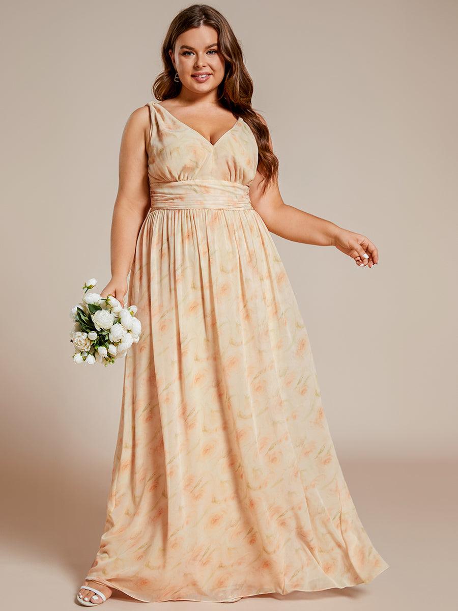 Sandrine | Robe de soirée plissée sans manches avec décolleté en V