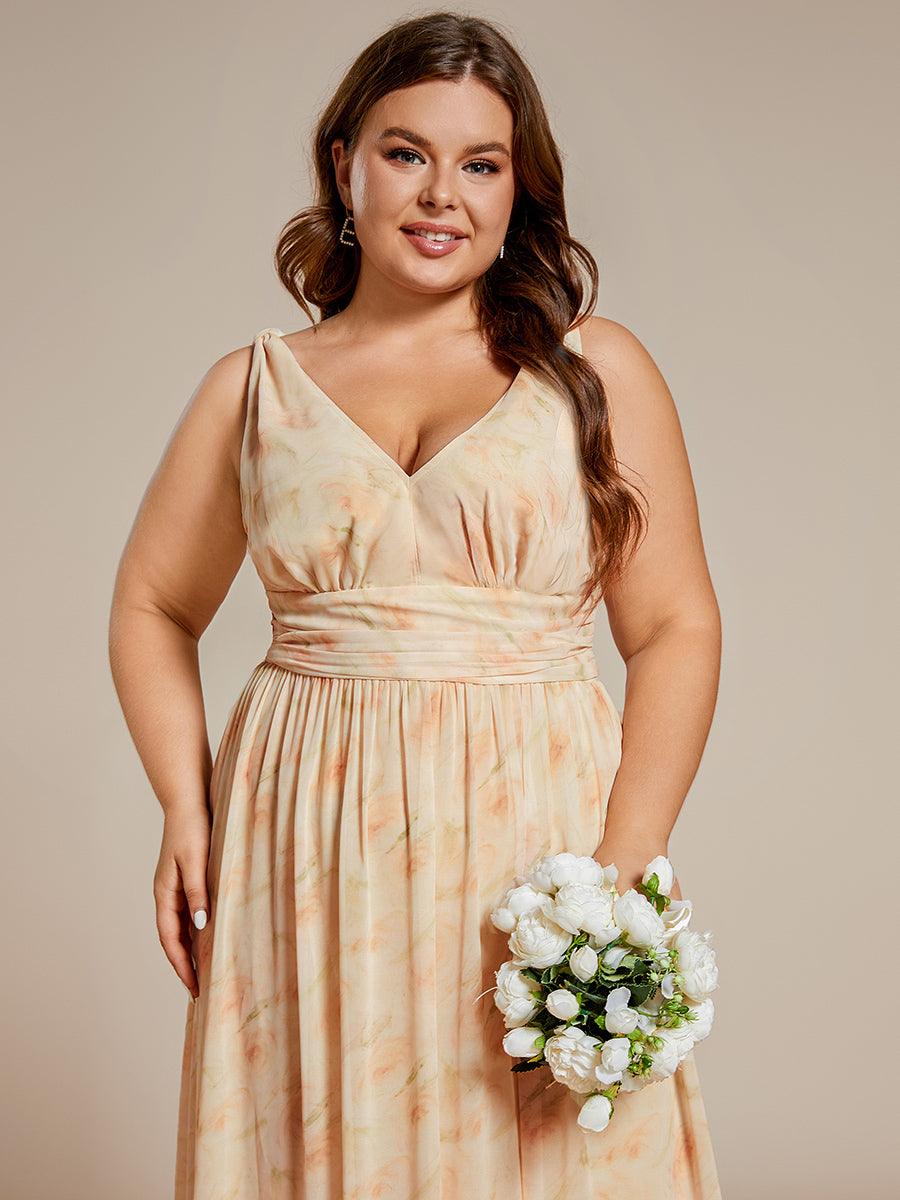 Sandrine | Robe de soirée plissée sans manches avec décolleté en V
