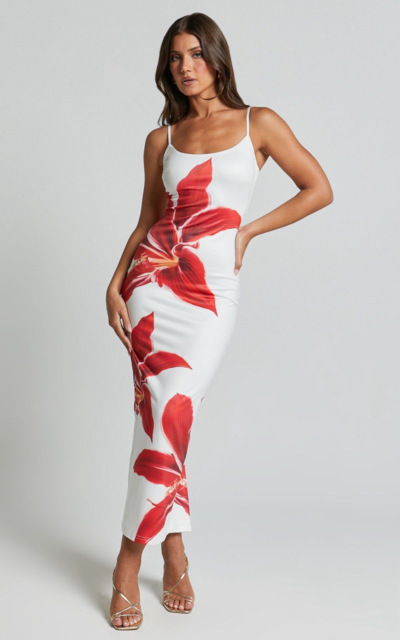 Lucienne | Robe midi avec fleurs