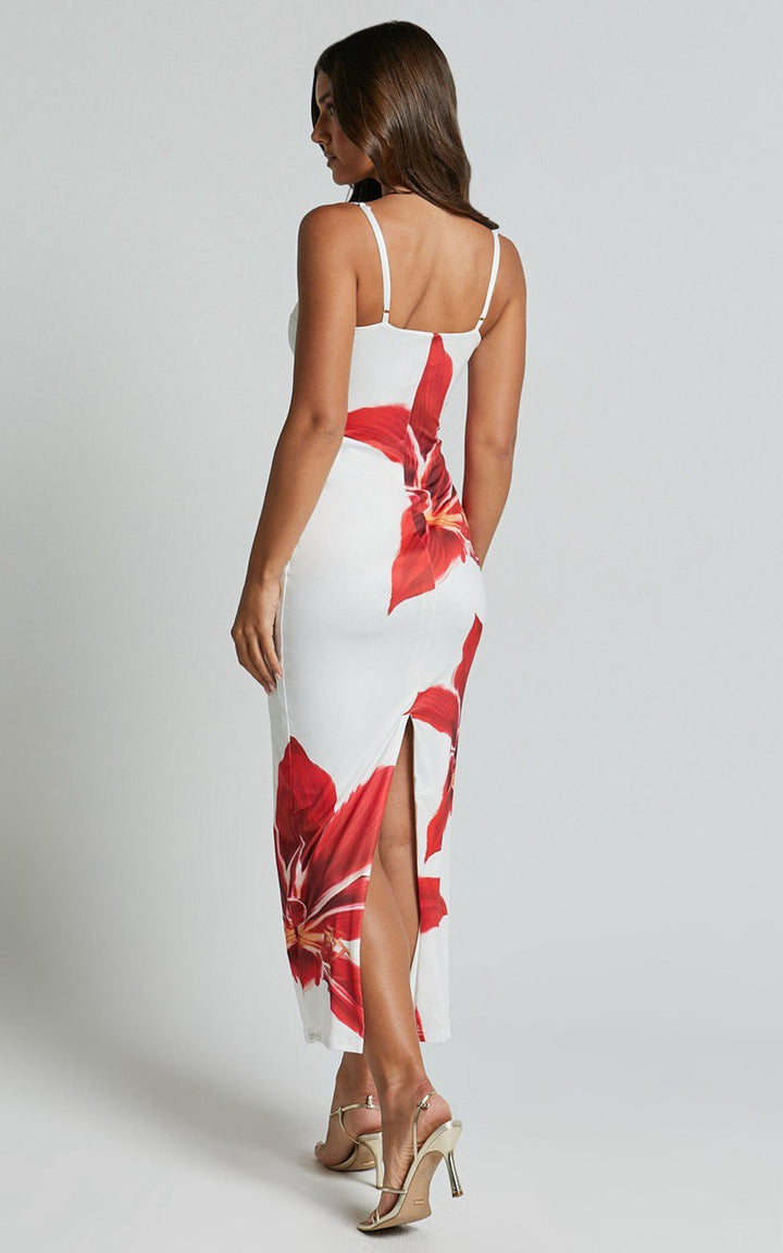 Lucienne | Robe midi avec fleurs