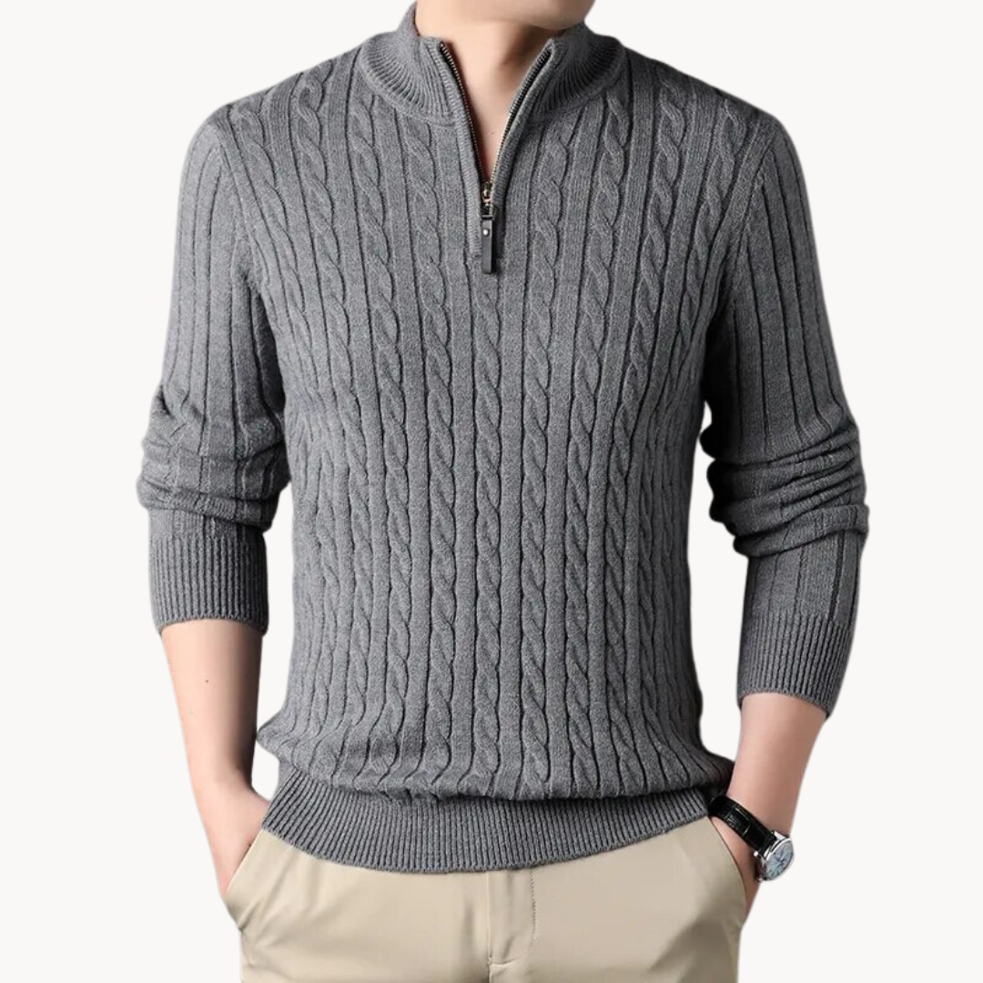 Pull en tricot à fermeture éclair courte