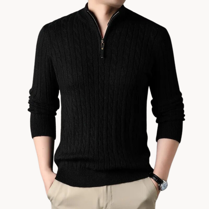 Pull en tricot à fermeture éclair courte