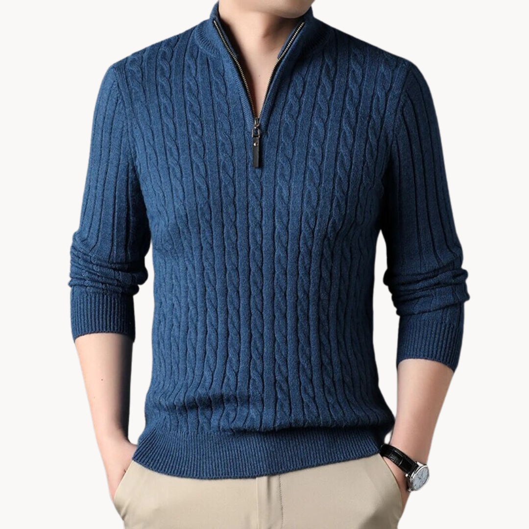 Pull en tricot à fermeture éclair courte