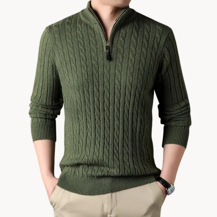 Pull en tricot à fermeture éclair courte