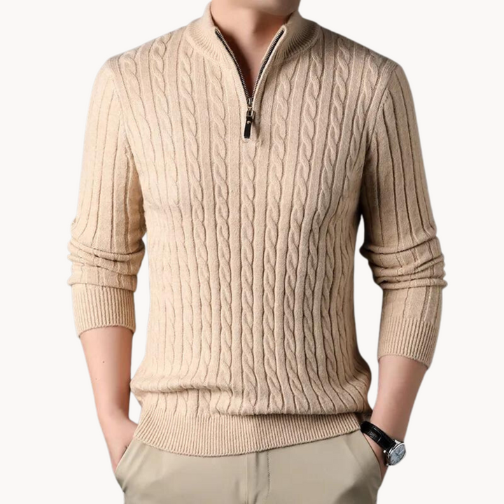 Pull en tricot à fermeture éclair courte
