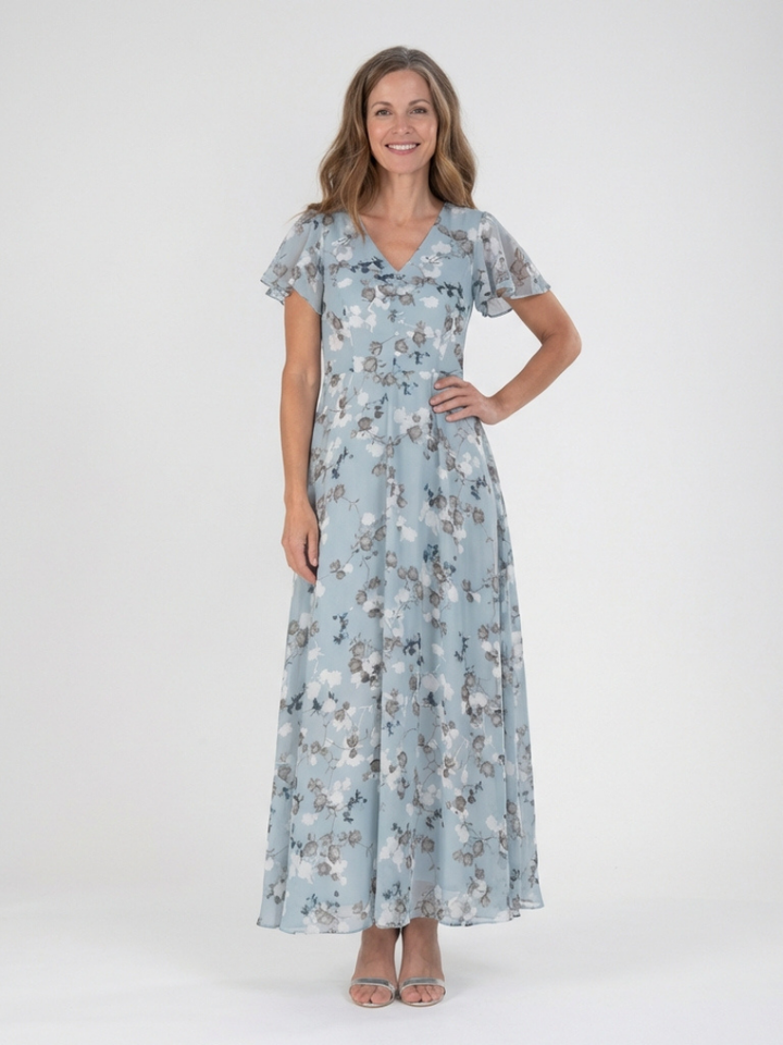 Guillemette | Robe Maxi en Chiffon Floral