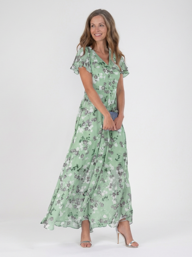 Guillemette | Robe Maxi en Chiffon Floral