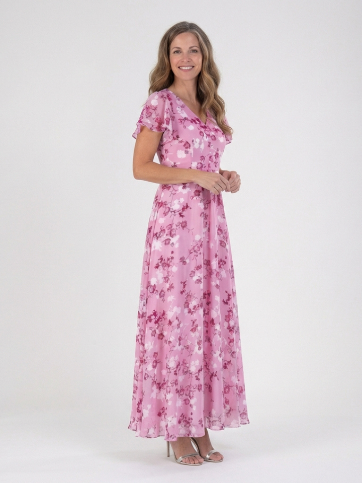 Guillemette | Robe Maxi en Chiffon Floral