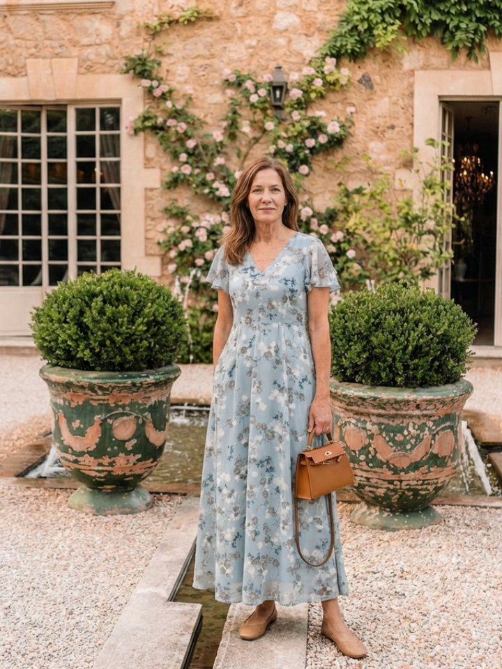 Guillemette | Robe Maxi en Chiffon Floral