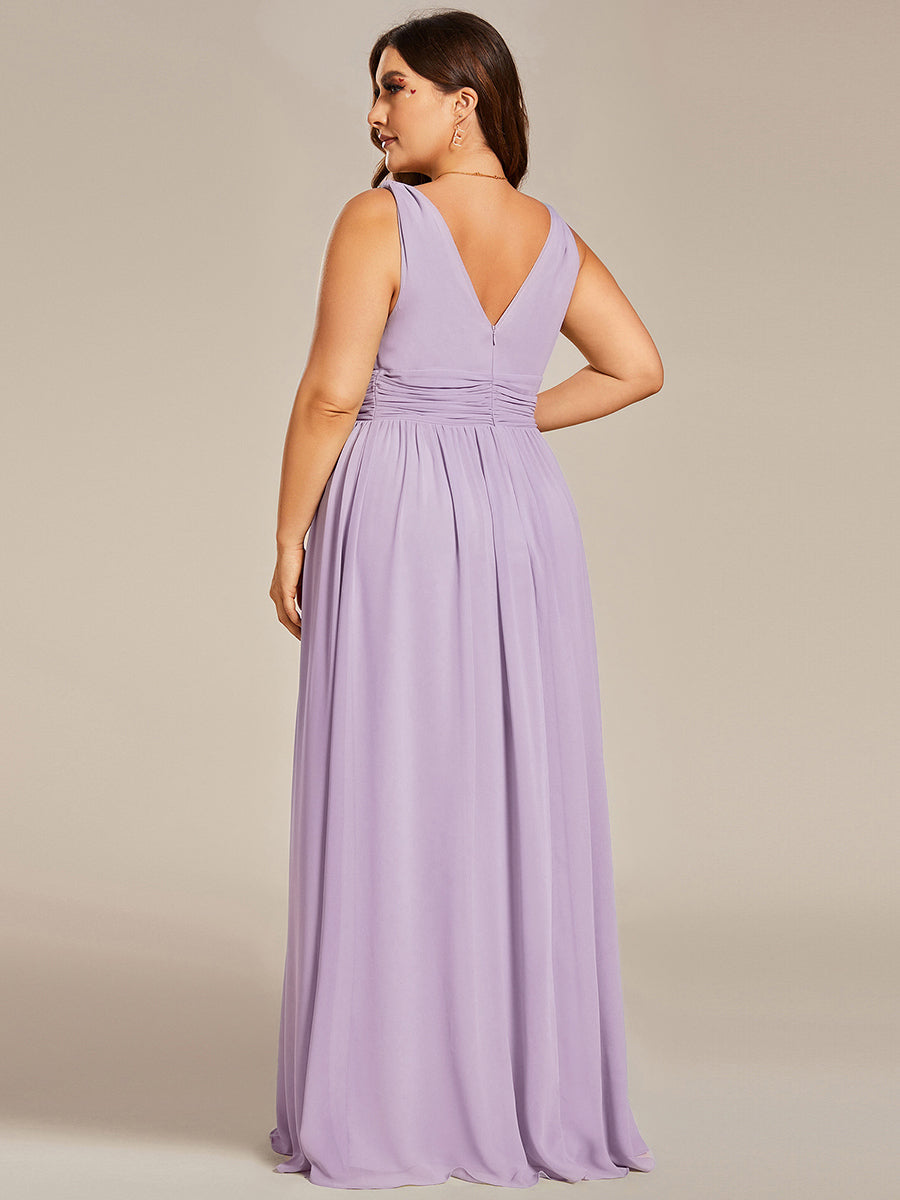 Sandrine | Robe de soirée plissée sans manches avec décolleté en V