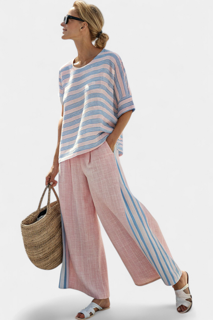 Margaux | Ensemble en Lin de Bambou Rose