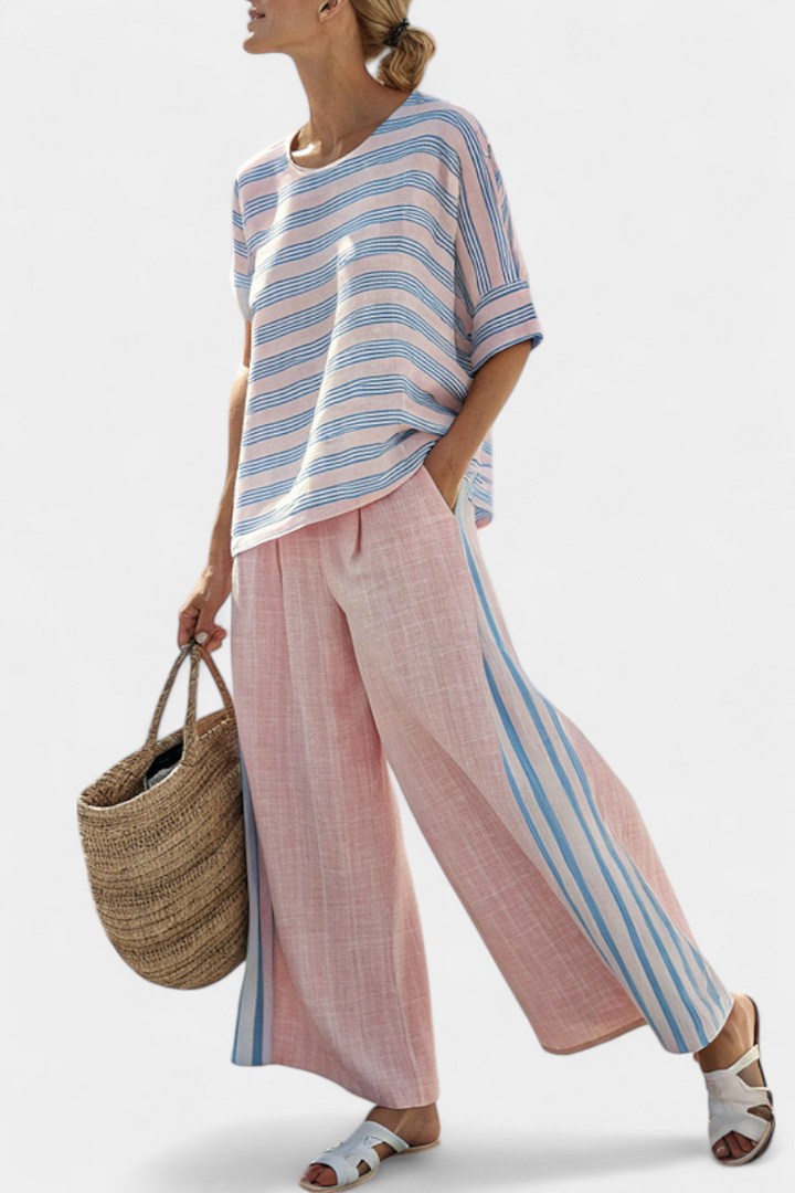 Margaux | Ensemble en Lin de Bambou Rose