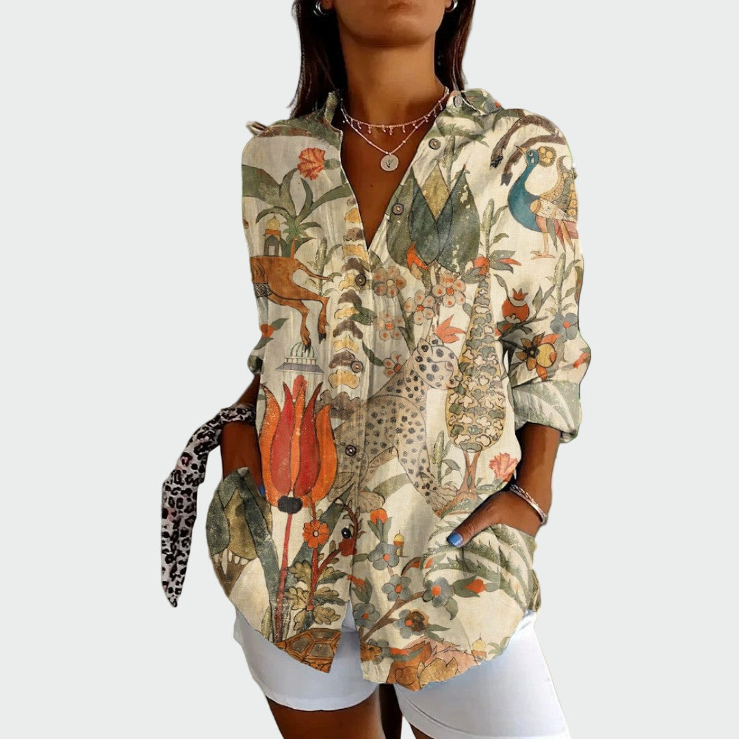 Chemise Élégante avec Imprimé Floral