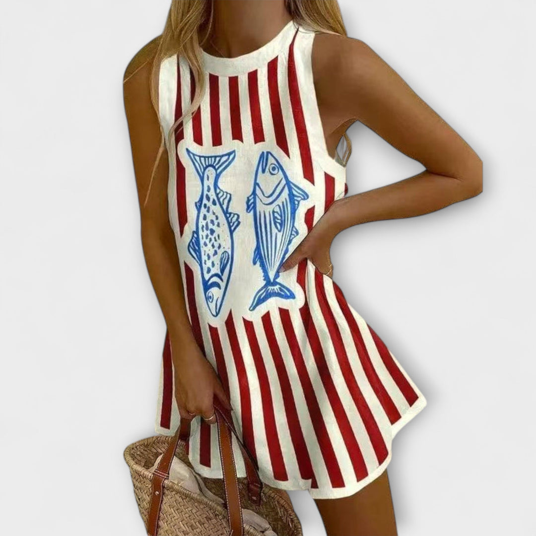 Zélie | Robe Mini Imprimé Poisson