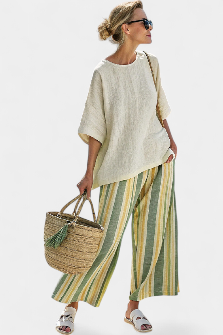 Noemie | Ensemble en Lin de Bambou Olive