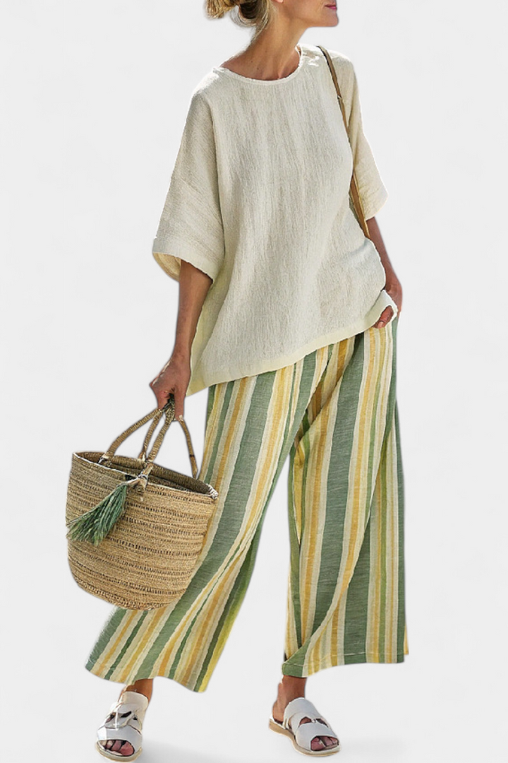 Noemie | Ensemble en Lin de Bambou Olive
