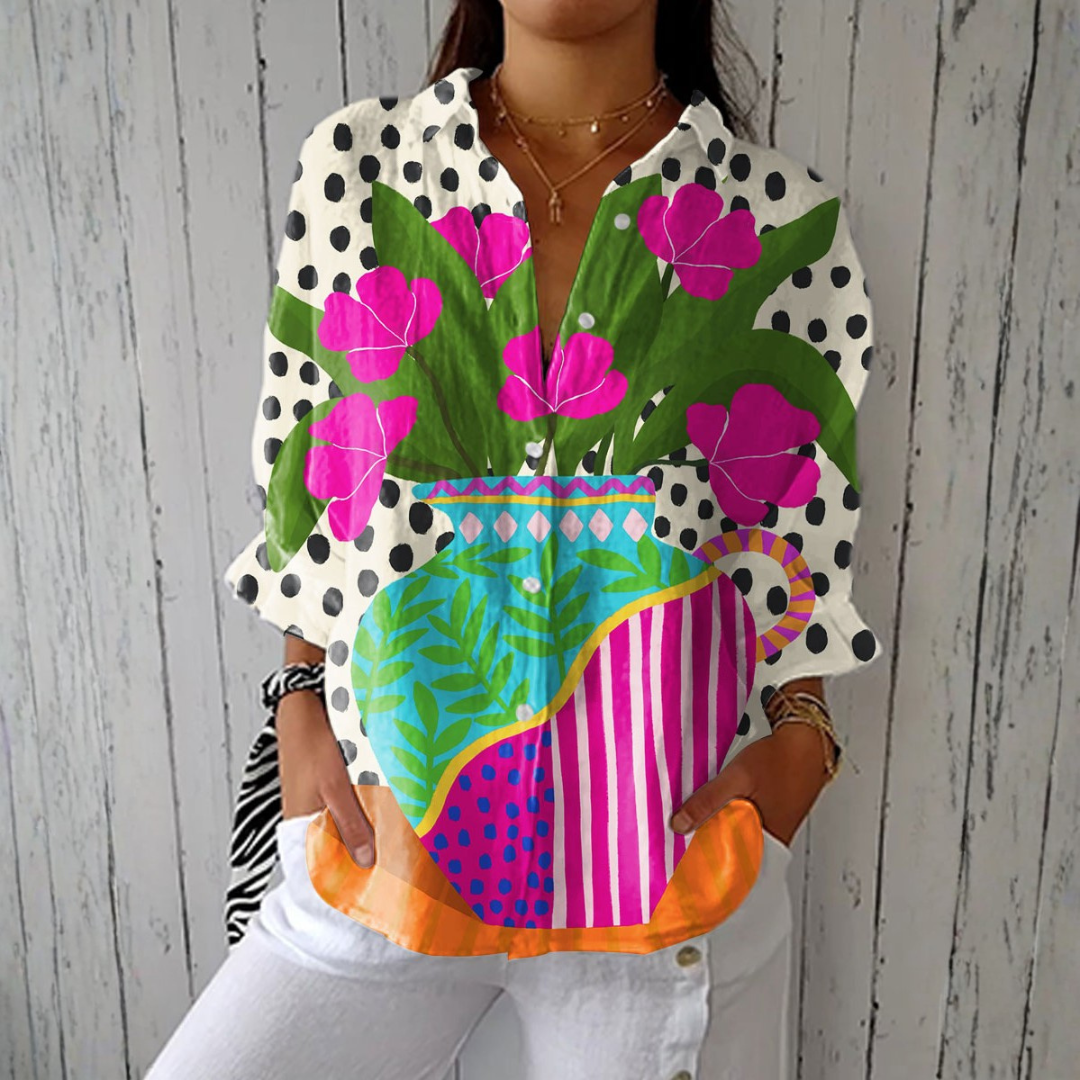Alice - Blouse Imprimée Vase Fleuri