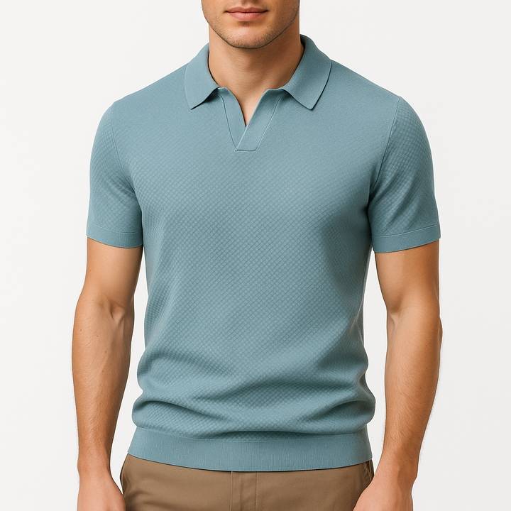 Polo en polyester texturé